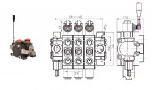 DISTRIBUITOR CU 4 SECTIUNI 4D FILET BSP 1/2” 100L WP 250 BAR.