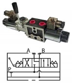 ELECTROVALVA DIRECTIONALA CU MANETA BOBINA NR.6, 40L/MIN, 3/8 BSP, 220VCA 